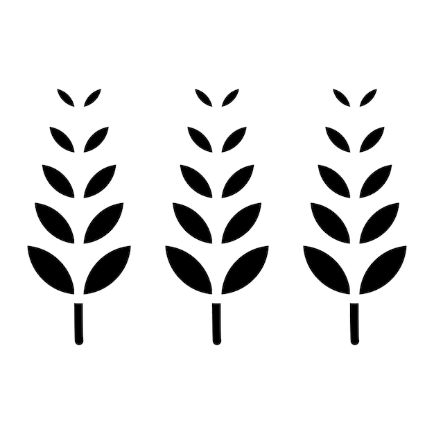 Wheat Glyph Solid Black Illustration