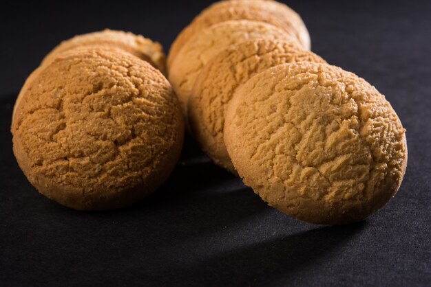 Wheat grain sweet cookies or biscuit, closeup