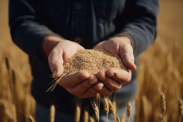 Wheat hands farmer Food farm Generate Ai