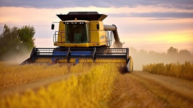 Foto macchine per la raccolta del grano