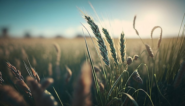 Wheat plant green garden beautiful nature landscape background photo illustration