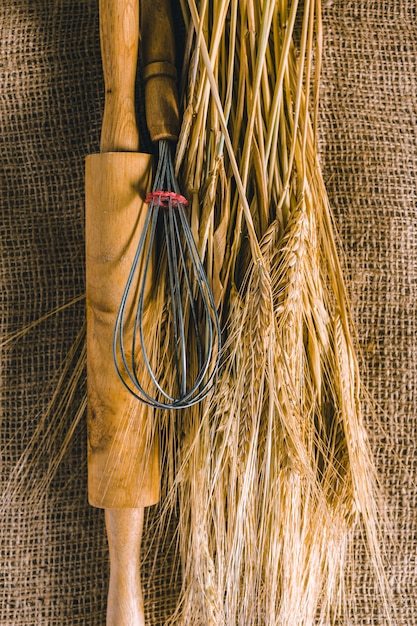 Wheat on sackcloth