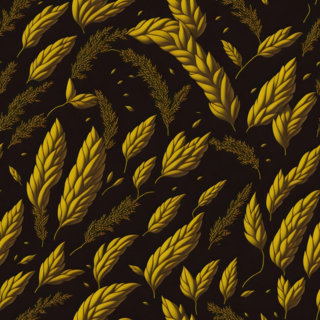 Photo wheat seamless pattern design