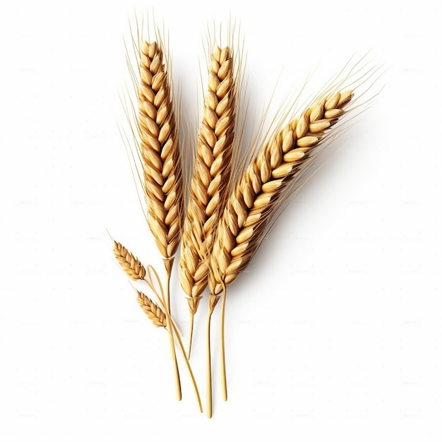 Wheat spikelets isolated on white background Wheat isolated into the white background Wheate bg