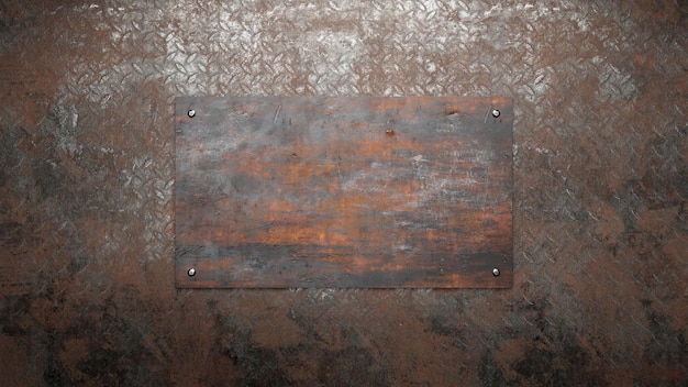 Wheathered rust and scratched steel texture background 3d illustration