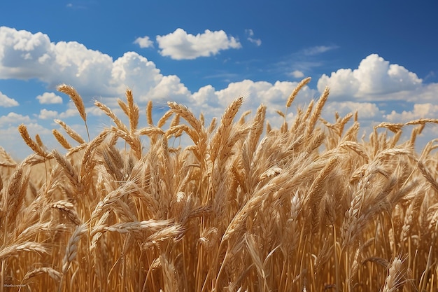 Wheats under the blue skies