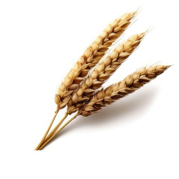 Wheats white background image shaft germs greins grains