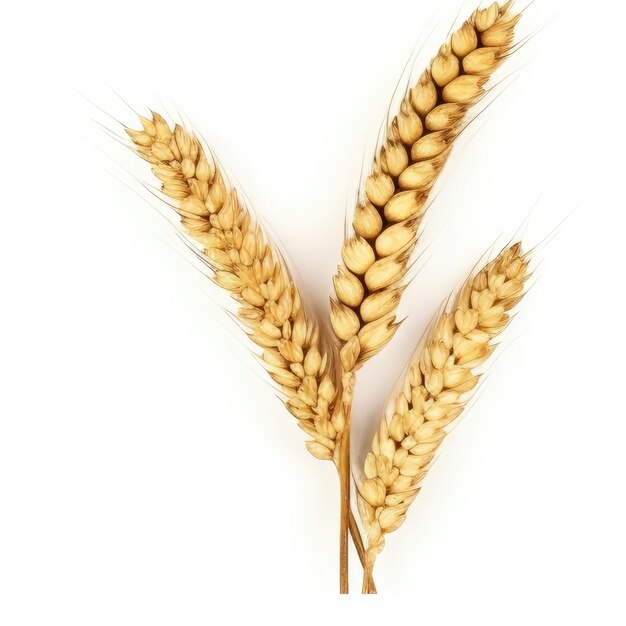 Wheats white background image shaft germs greins grains