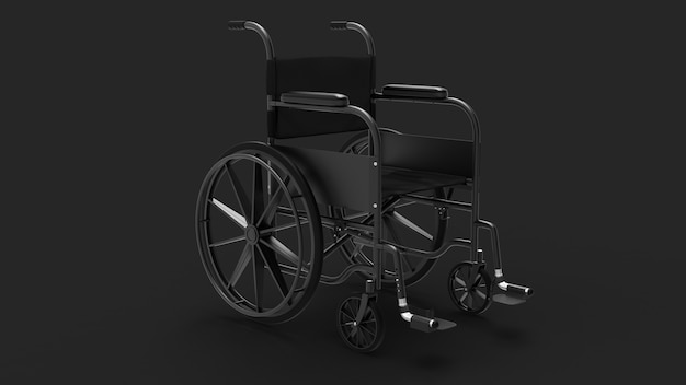 Wheel chair with black background