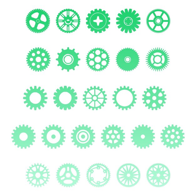 wheel icons items gradient effect photo jpg vector set