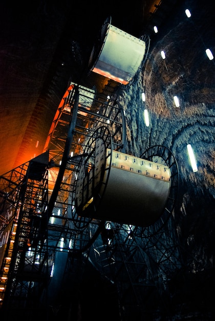 Photo the wheel in the turda salt pan