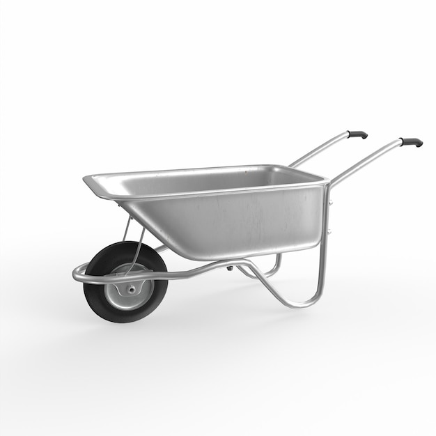 wheelbarrow 3d on a white background