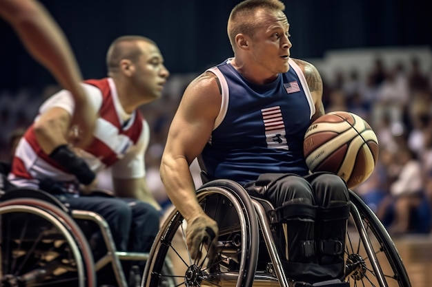 Матч по баскетболу в инвалидных колясках