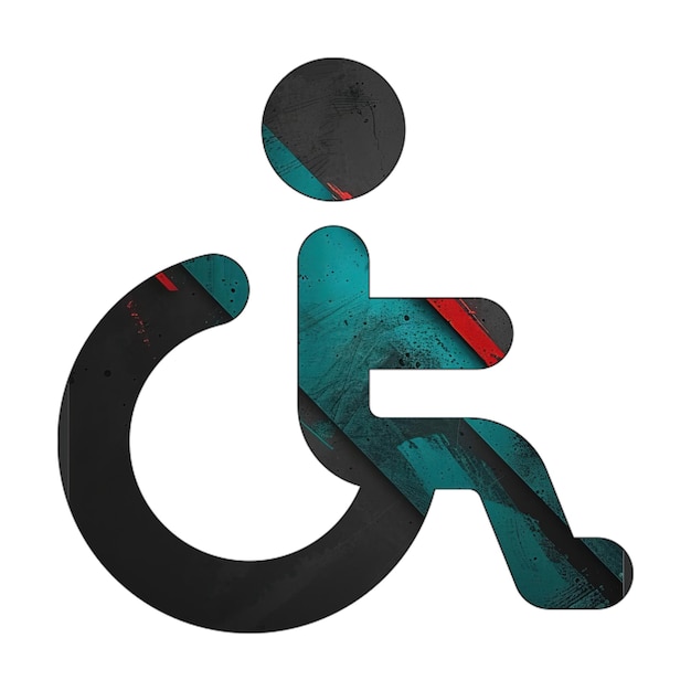 Photo wheelchair icon diagonal black green red