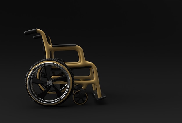 Wheelchair Isolated. 3D Rendering Illustration.