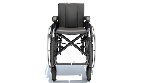 Wheelchair medical equipment 3D rendering on white background