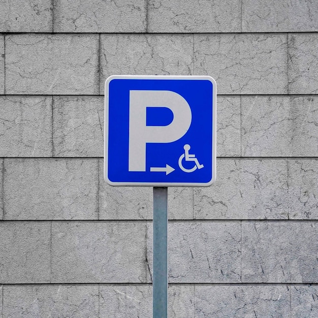 Foto segnale stradale per sedie a rotelle sulla strada