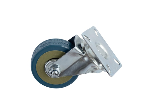 Wheels for a trolley or furniture on a white background insulated Stand with replaceable rollers