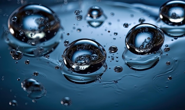 Когда воздух попадает в воду, он образует пузырьки, которые поднимаются на поверхность Создание с использованием генеративных инструментов искусственного интеллекта