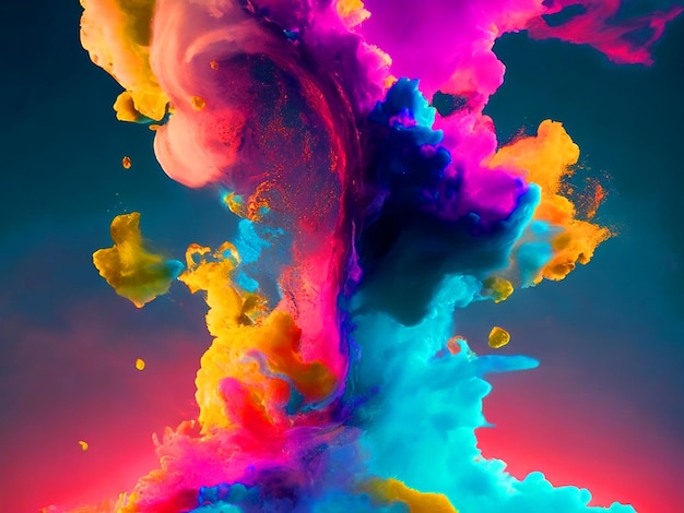 When world collide swirling liquid cloud colour paint Paint drip background