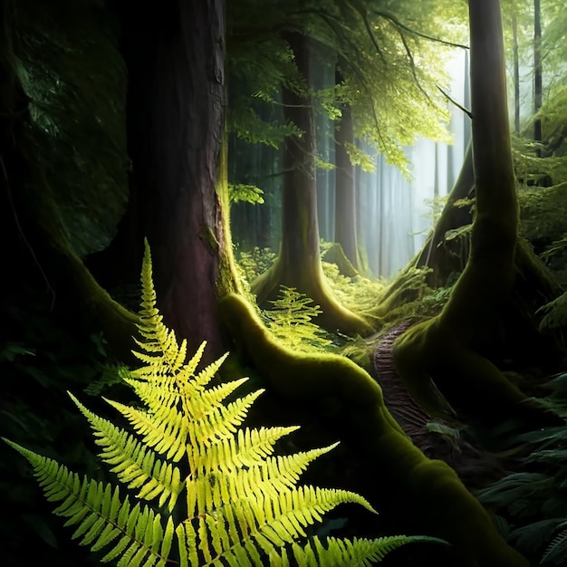 Where Emerald Ferns Unfurl and Sunlight Dances