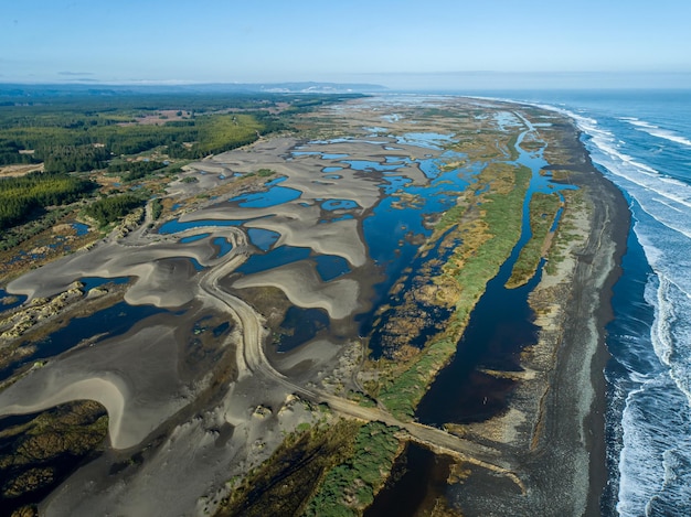 Whetland nea ocean in zevende regio Maule in Chili