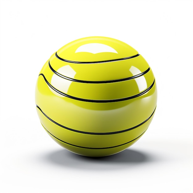 Foto pallina da tennis capricciosa del fumetto 3d su fondo bianco