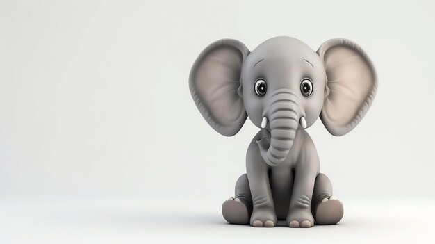 A whimsical and adorable 3D elephant expertly crafted to add charm to any project With its endearing smile and playful eyes this lovable creature brings a touch of joy to your designs Pe