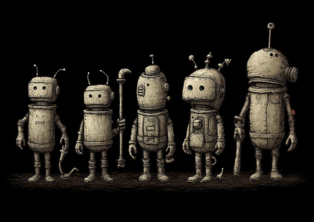 Whimsical Adventure Machinarium Robot in a Cartoon Fantasy City Generative AI