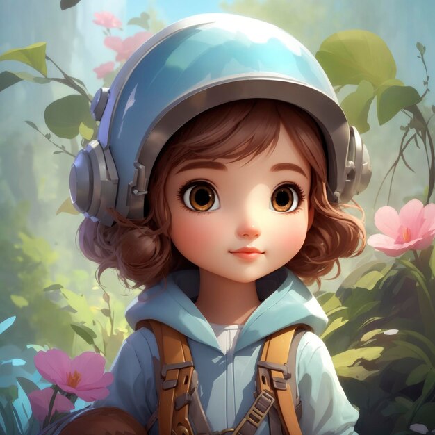 A Whimsical Adventure with the Little Doll and Her Helmet