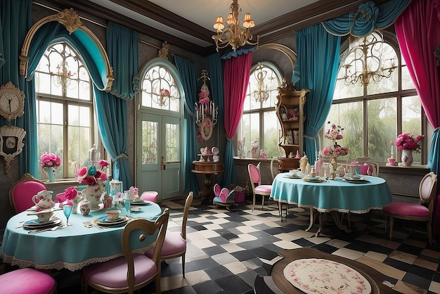 Photo whimsical alice in wonderland decor