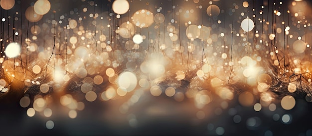 Whimsical bokeh wonderland abstract background with dazzling display of glitter lights