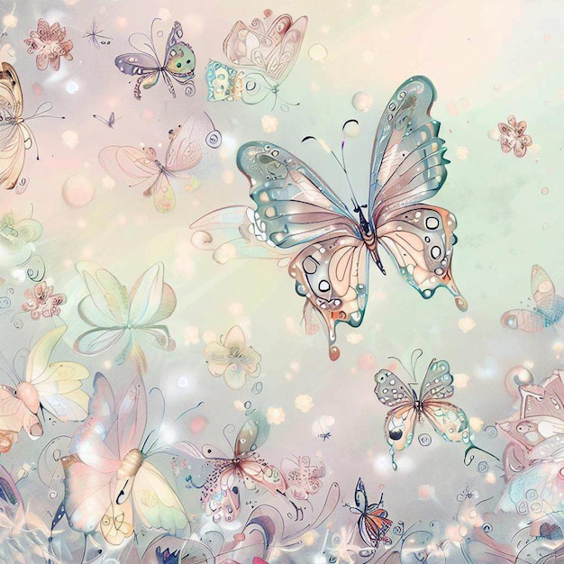 The Whimsical Butterflies design is a dreamy and enchanting depiction of nature ai generated