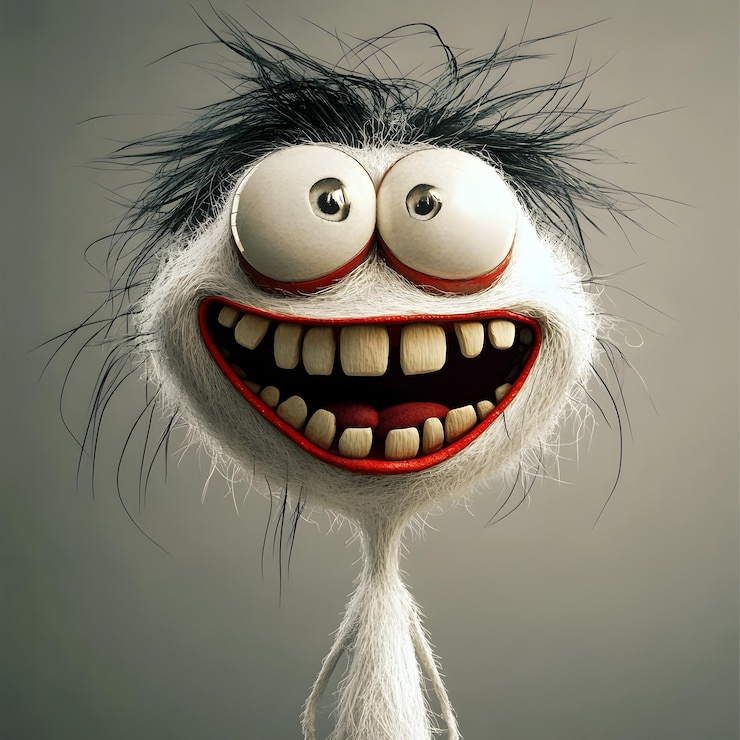 फोटो whimsical cartoon character with exaggerated features and witty catchphrase