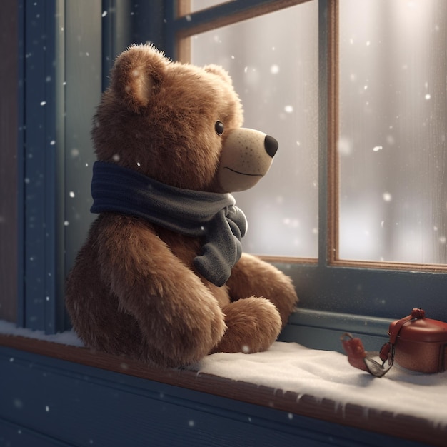 whimsical and charming 3d render of a teddy bear mode