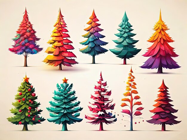 Photo whimsical christmas trees wonderland