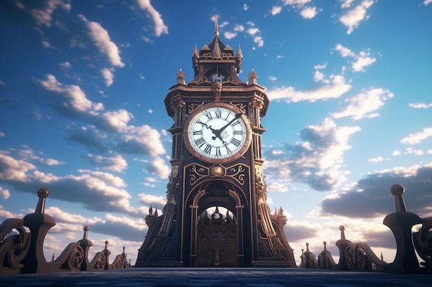 Photo whimsical clock tower counting down to eternal lov 00141 01