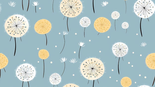 Photo whimsical dandelion clocks on a windy day