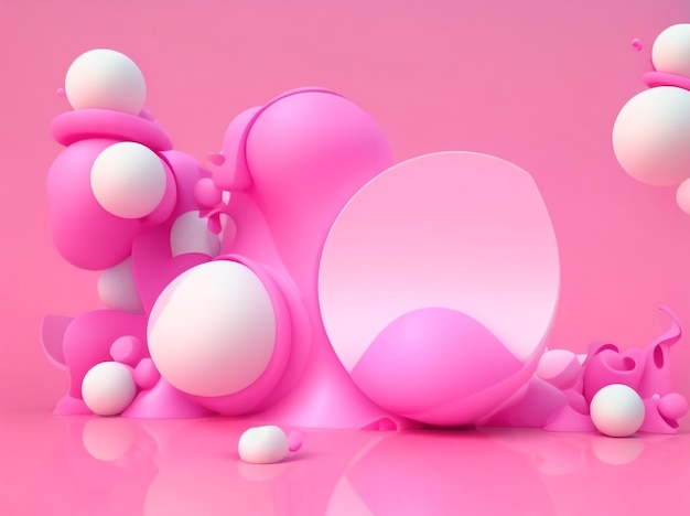 Whimsical Depth CartoonStyle 3D-rendering van abstracte gedetailleerde vormen