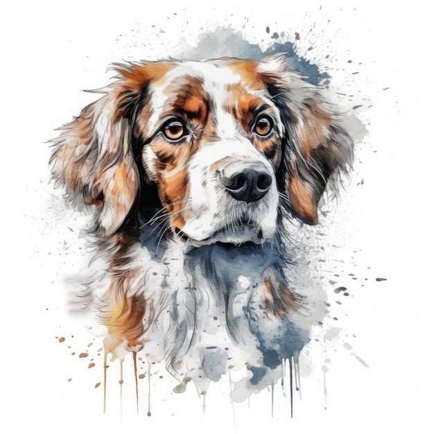 Whimsical Dog Illustration on White Background