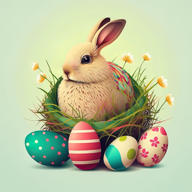 Whimsical Easter Illustration in Vector Art