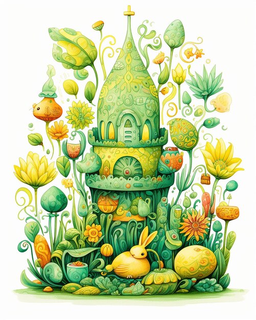 a whimsical Easter illustration