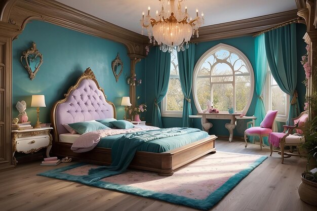 Photo whimsical fairy tale bedroom