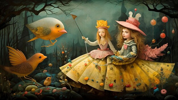 Whimsical Fairytale Illustration oil painting