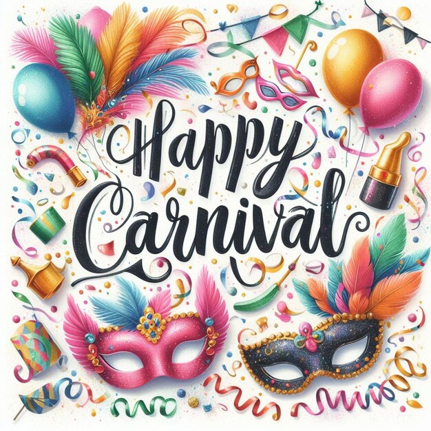 Whimsical happy carnival card a burst of creativity and joy in every design element