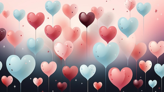 Whimsical Hearts Delicate Festive Background Celebrating Love