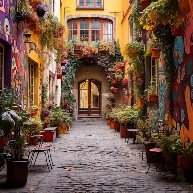 Whimsical and Hidden Alleyway in Budapest