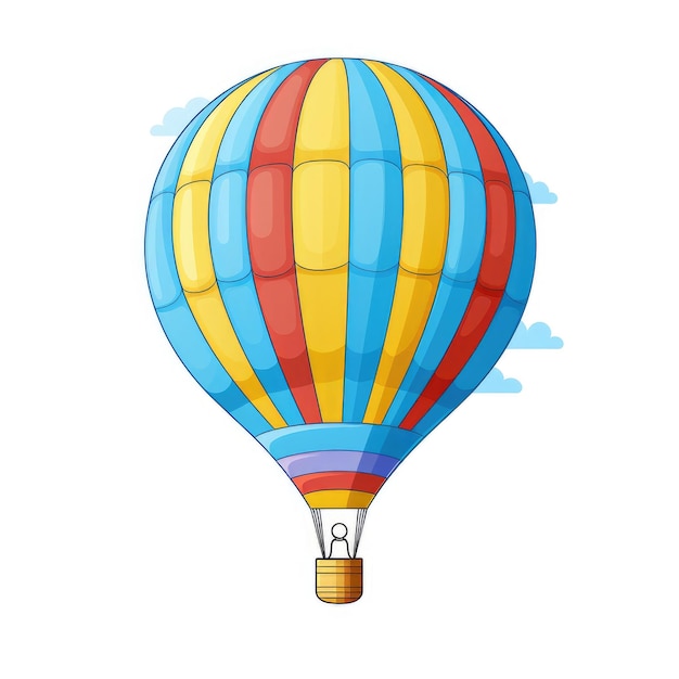 Photo whimsical hot air balloon clip art a simple and isolated design on a white background