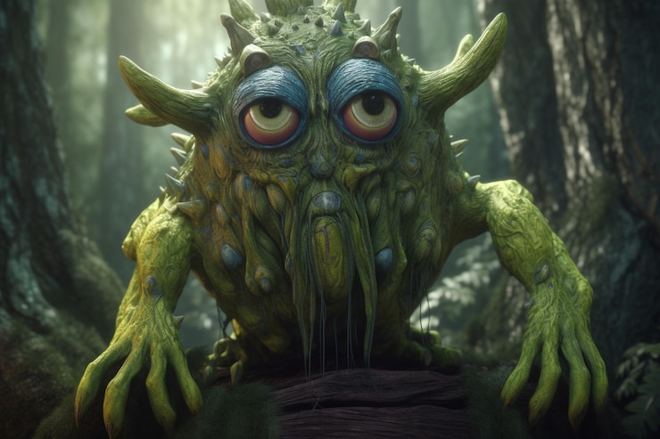 Photo a whimsical illustration of a creature or character from a myth in a magical and enchanting forest