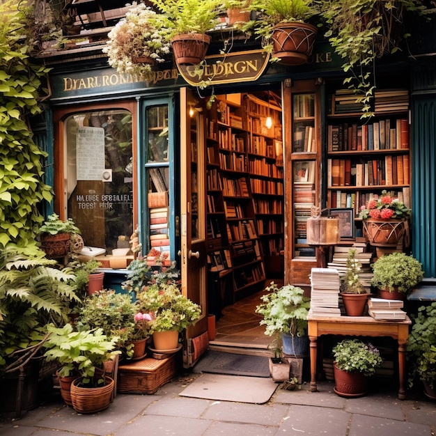 Foto immagine stravagante di gemma nascosta a londra affascinante libreria antica in un vicolo nascosto